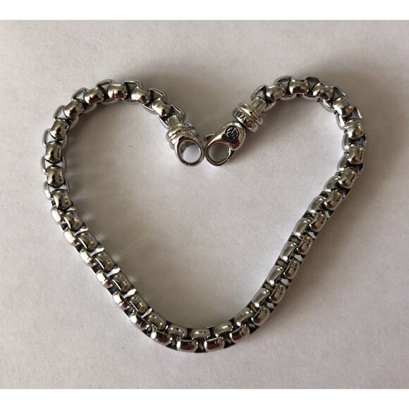 David Yurman Box Chain Link Bracelet 5mm 925 Sterling Silver 7.5" MINT - Picture 1 of 5